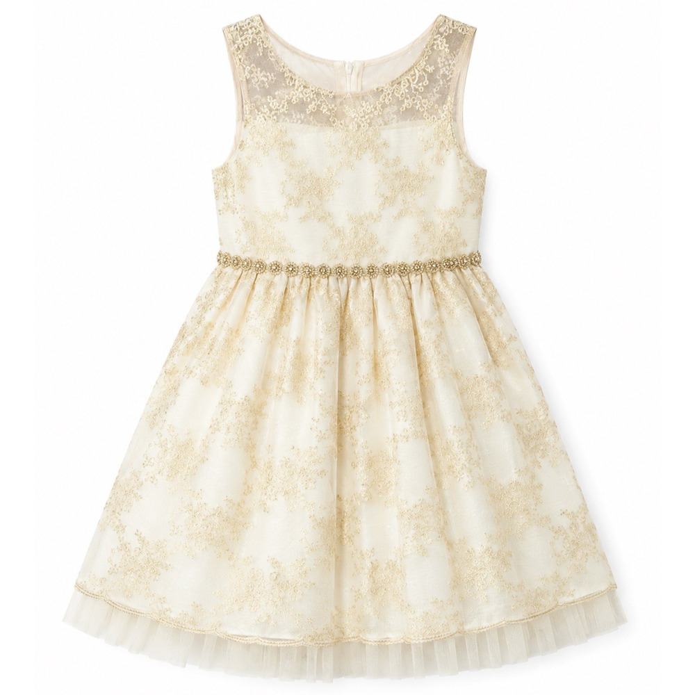 NWT Gorgeous American Princess Girls Size 7 Formal Dress Flower Girl Champagne